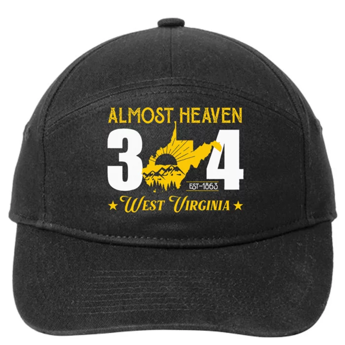 Almost Heaven 304 West Virginia Map 7-Panel Snapback Hat