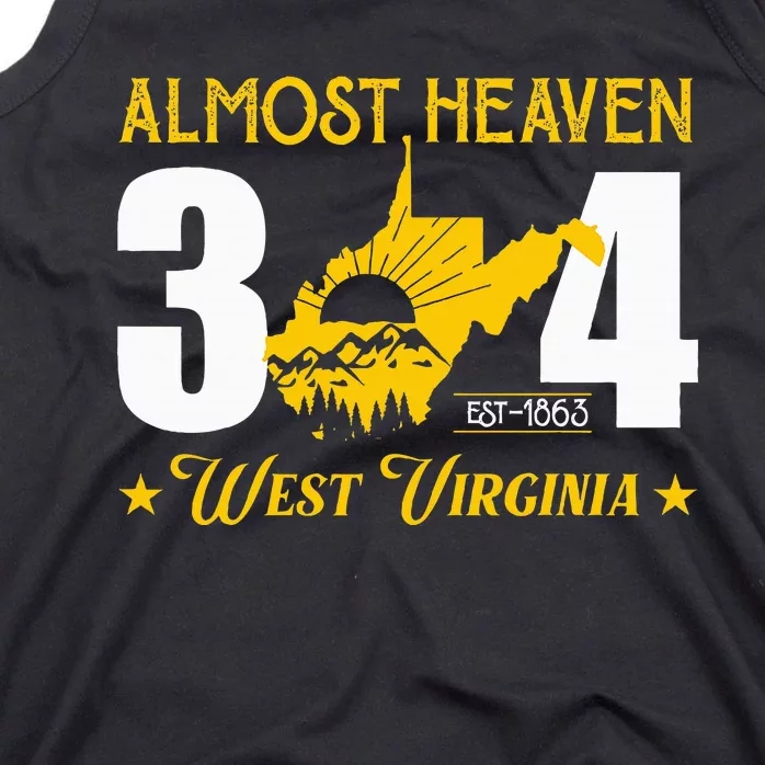 Almost Heaven 304 West Virginia Map Tank Top