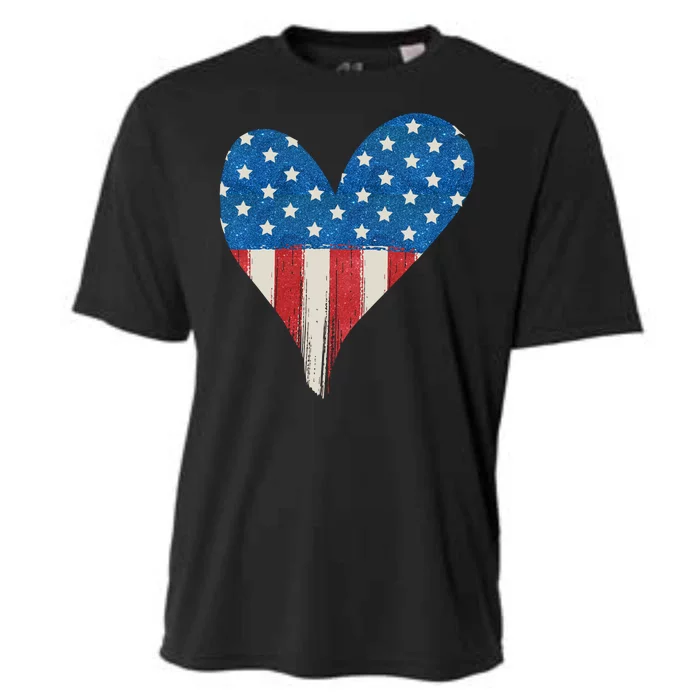 America Heart 4th Of July Cooling Performance Crew T-Shirt