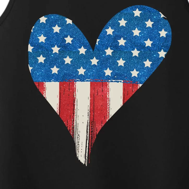 America Heart 4th Of July Performance Tank