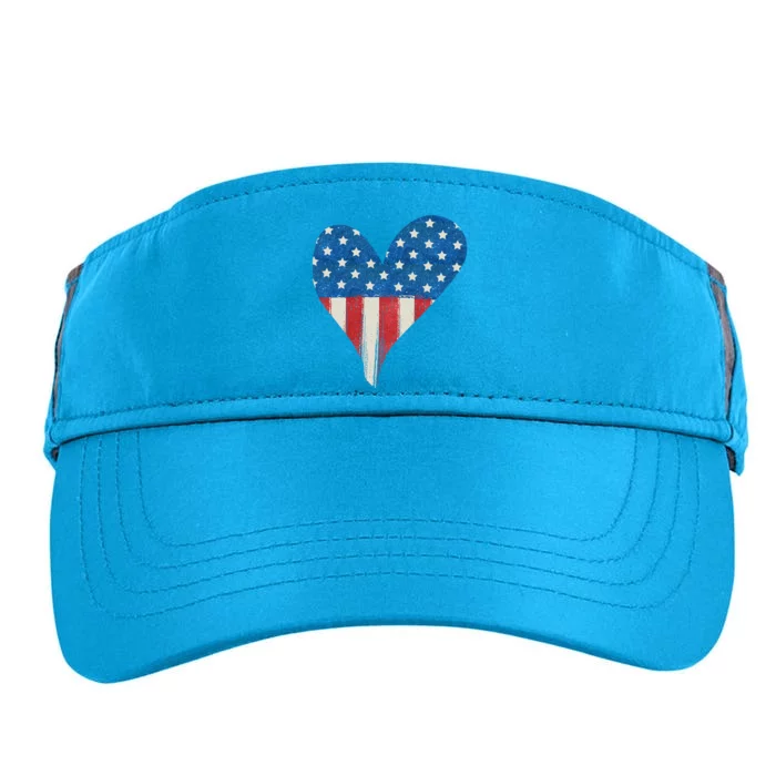 America Heart 4th Of July Adult Drive Performance Visor