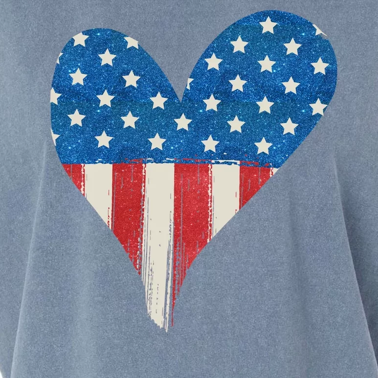 America Heart 4th Of July Garment-Dyed Women's Muscle Tee