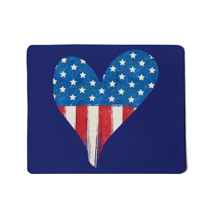 America Heart 4th Of July Mousepad