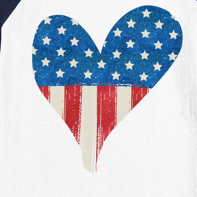 America Heart 4th Of July Baseball Sleeve Shirt