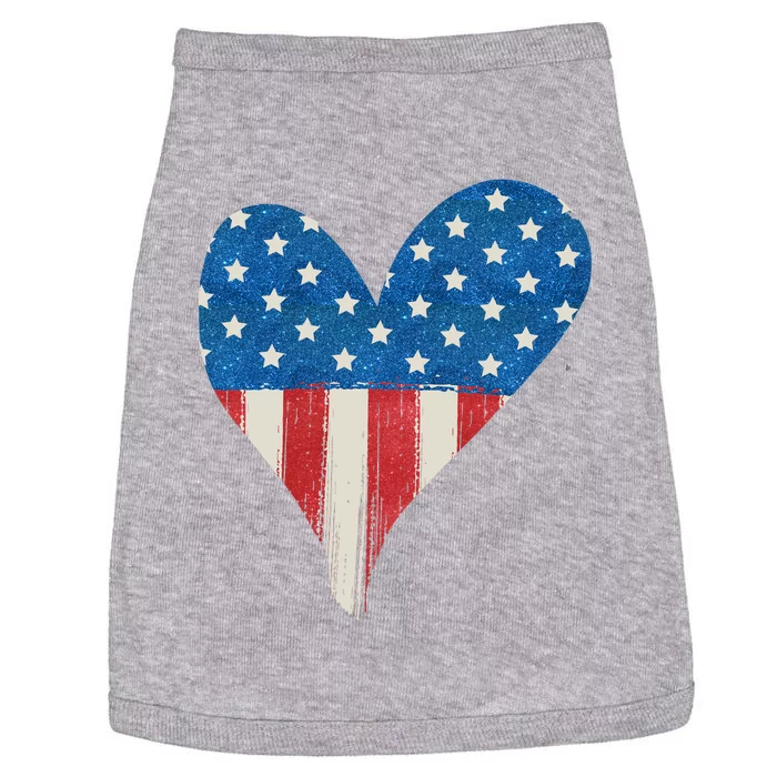 America Heart 4th Of July Doggie Tank