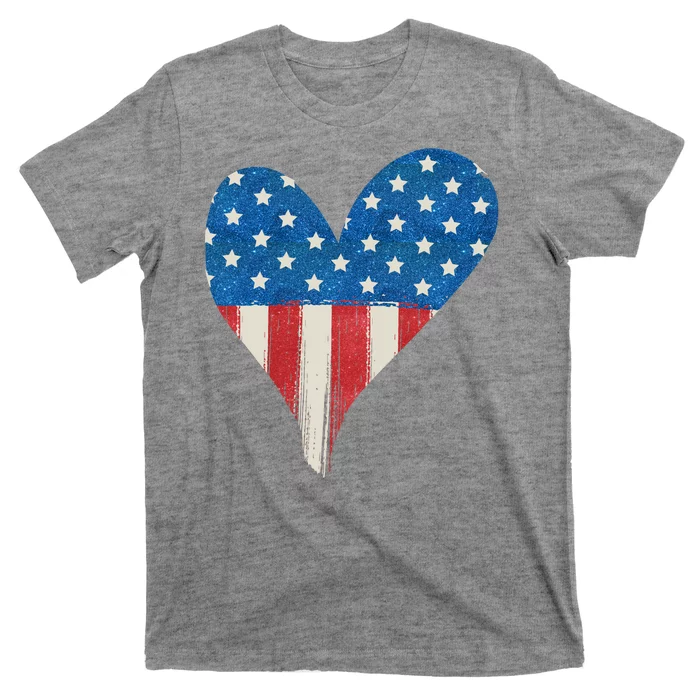 America Heart 4th Of July T-Shirt