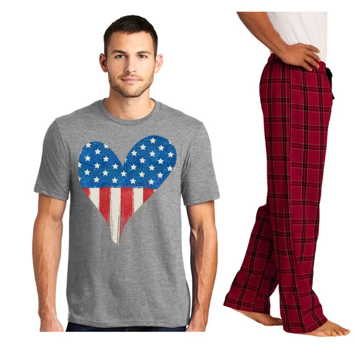 America Heart 4th Of July Pajama Set