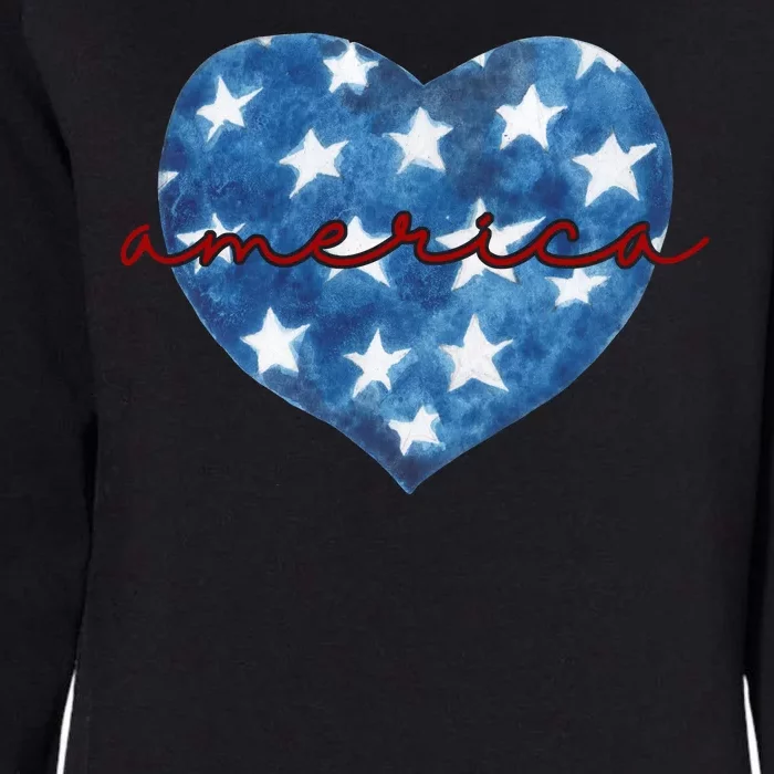 America Heart 4th Of July Cute Festive Womens California Wash Sweatshirt