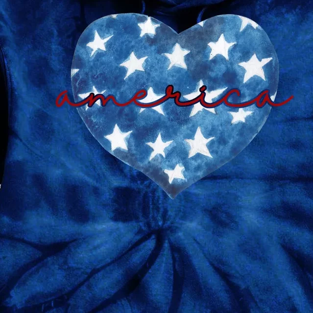 America Heart 4th Of July Cute Festive Tie Dye Hoodie