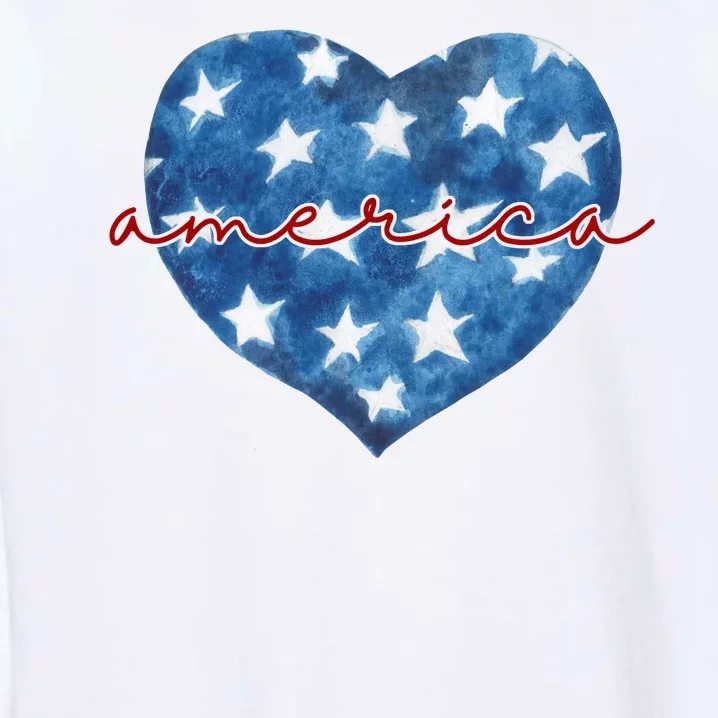 America Heart 4th Of July Cute Festive Garment-Dyed Sweatshirt