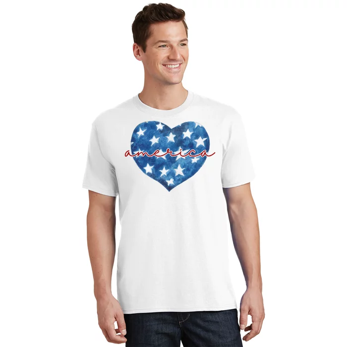 America Heart 4th Of July Cute Festive T-Shirt