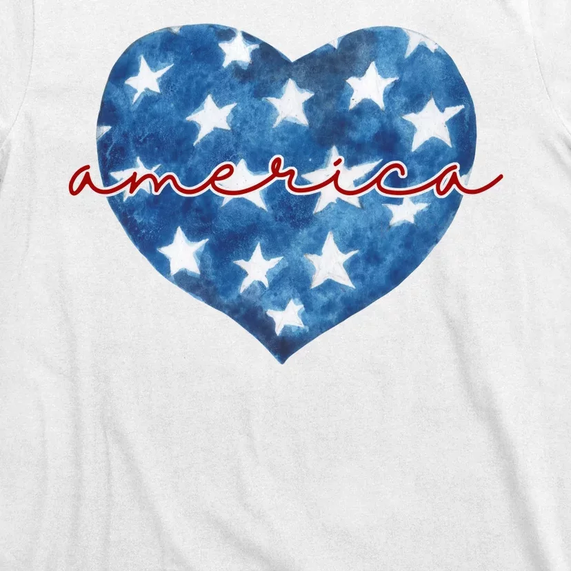 America Heart 4th Of July Cute Festive T-Shirt