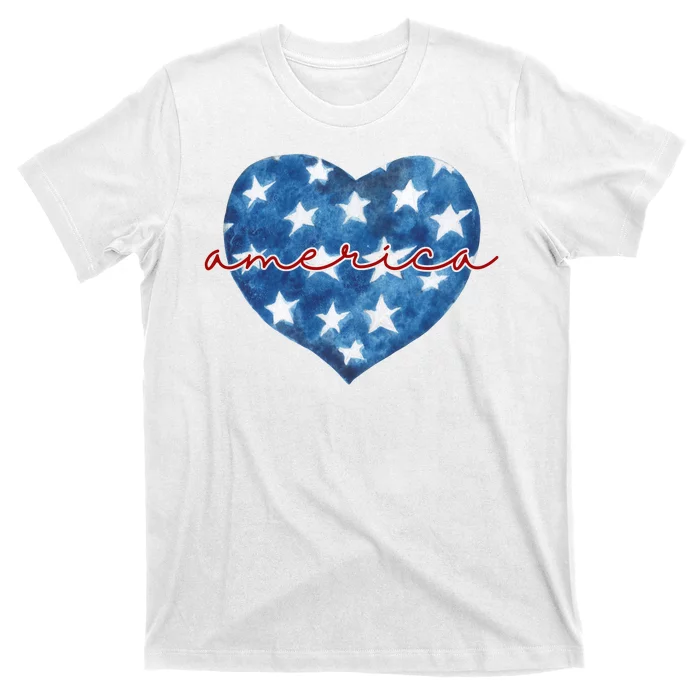 America Heart 4th Of July Cute Festive T-Shirt