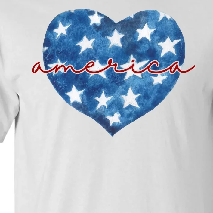 America Heart 4th Of July Cute Festive Tall T-Shirt