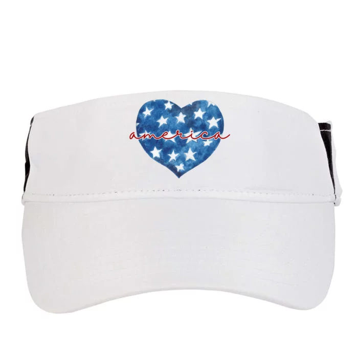 America Heart 4th Of July Cute Festive Adult Drive Performance Visor