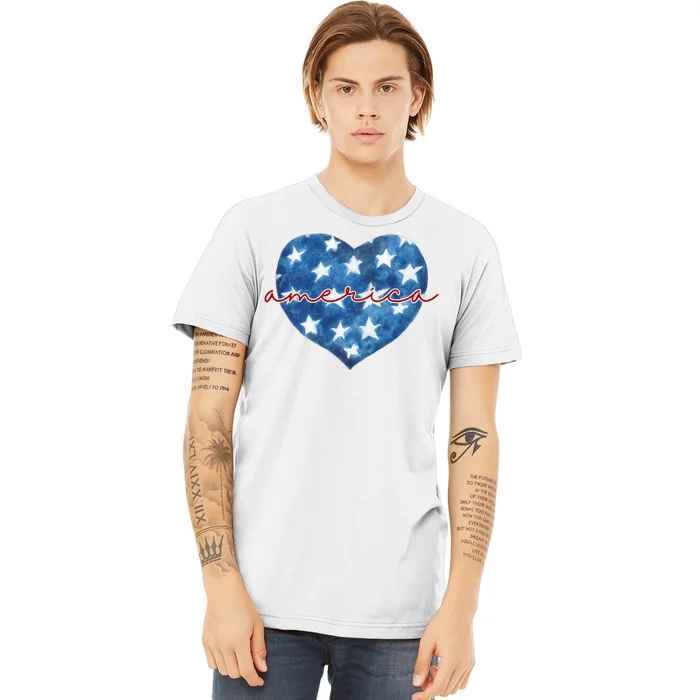 America Heart 4th Of July Cute Festive Premium T-Shirt