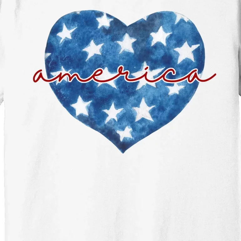 America Heart 4th Of July Cute Festive Premium T-Shirt