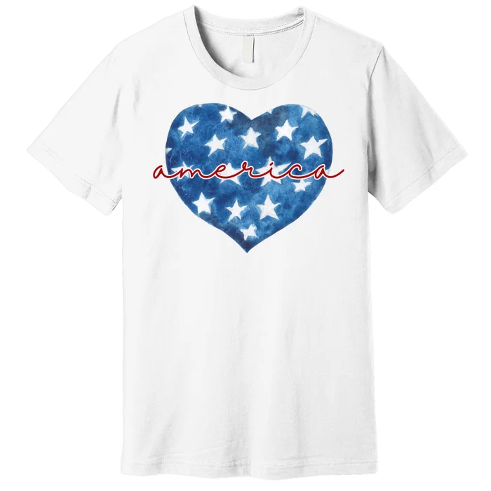 America Heart 4th Of July Cute Festive Premium T-Shirt