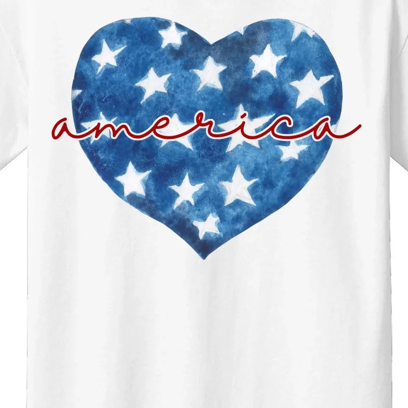 America Heart 4th Of July Cute Festive Kids T-Shirt