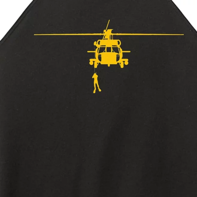 Awesome H 60 Helicopter Search And Rescue SAR Women’s Perfect Tri Rocker Tank