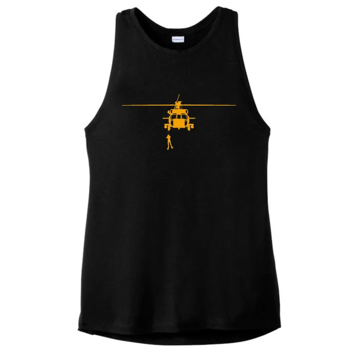 Awesome H 60 Helicopter Search And Rescue Sar Design Ladies Tri-Blend Wicking Tank