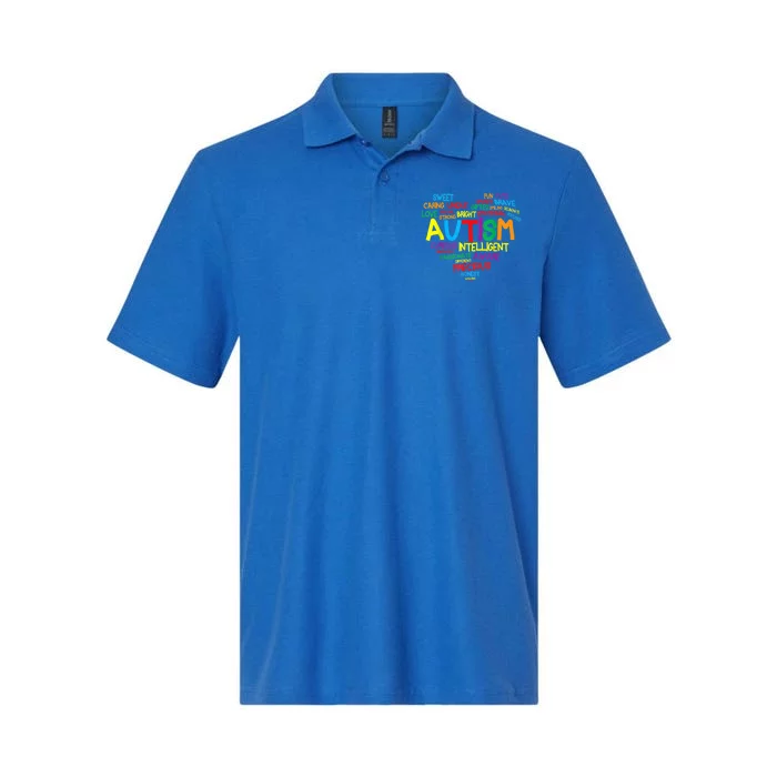 Autism Heart Autism Awareness Proud Autism Mom Family Gift Softstyle Adult Sport Polo