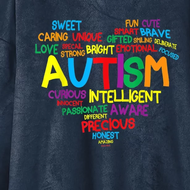 Autism Heart Autism Awareness Proud Autism Mom Family Gift Hooded Wearable Blanket