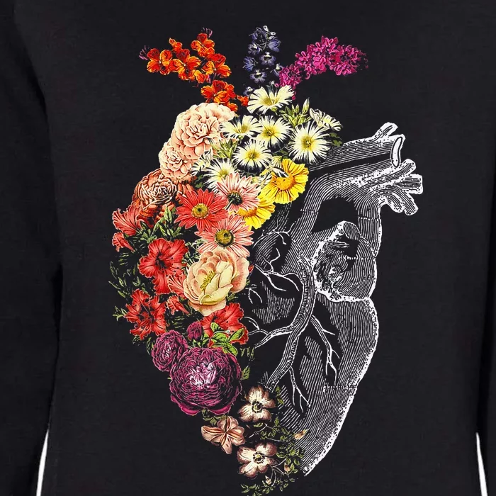 Anatomical Heart And Flowers Funny Nurse Gift For Graduation Womens California Wash Sweatshirt