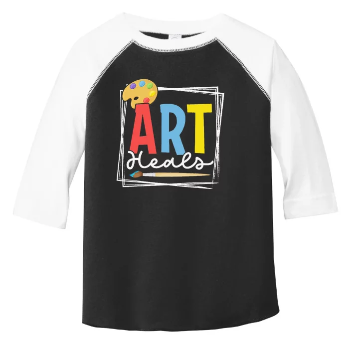 Art Heals Artist Stress Relief Artsy Art Lover Teacher Toddler Fine Jersey T-Shirt