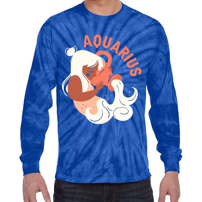 Aquarius Horoscope Astrology Water Bearer Meaningful Gift Tie-Dye Long Sleeve Shirt