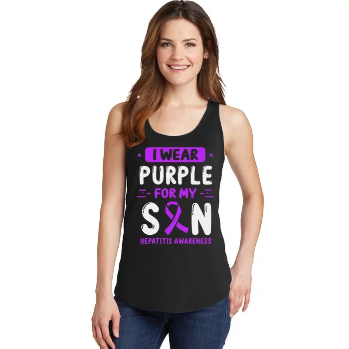 Autoimmune Hepatitis Awareness Son Purple Ribbon Children Ladies Essential Tank