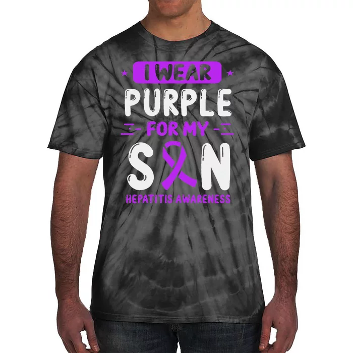 Autoimmune Hepatitis Awareness Son Purple Ribbon Children Tie-Dye T-Shirt