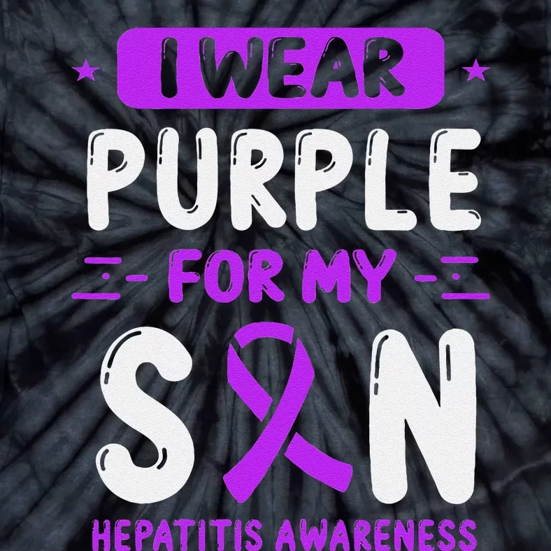 Autoimmune Hepatitis Awareness Son Purple Ribbon Children Tie-Dye T-Shirt