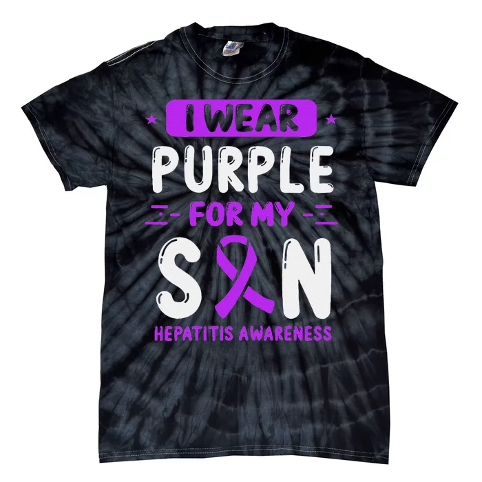 Autoimmune Hepatitis Awareness Son Purple Ribbon Children Tie-Dye T-Shirt