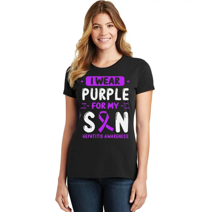 Autoimmune Hepatitis Awareness Son Purple Ribbon Children Women's T-Shirt