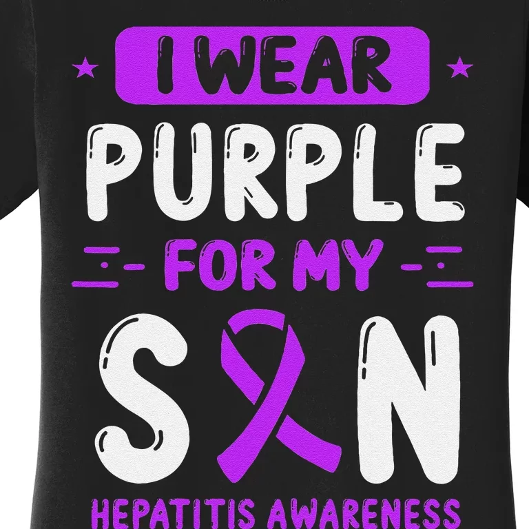 Autoimmune Hepatitis Awareness Son Purple Ribbon Children Women's T-Shirt