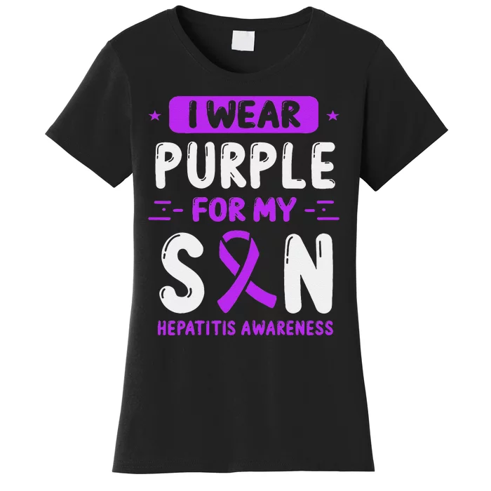 Autoimmune Hepatitis Awareness Son Purple Ribbon Children Women's T-Shirt