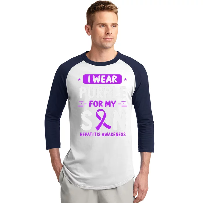 Autoimmune Hepatitis Awareness Son Purple Ribbon Children Baseball Sleeve Shirt