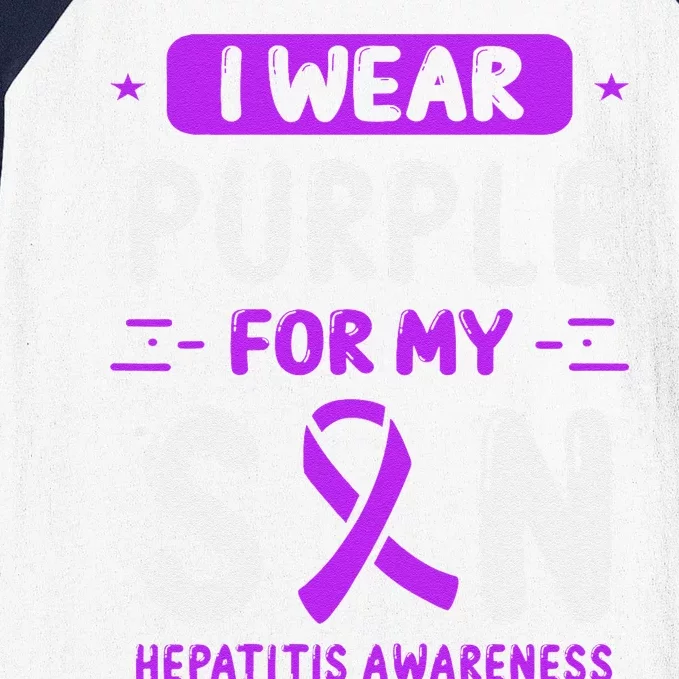 Autoimmune Hepatitis Awareness Son Purple Ribbon Children Baseball Sleeve Shirt