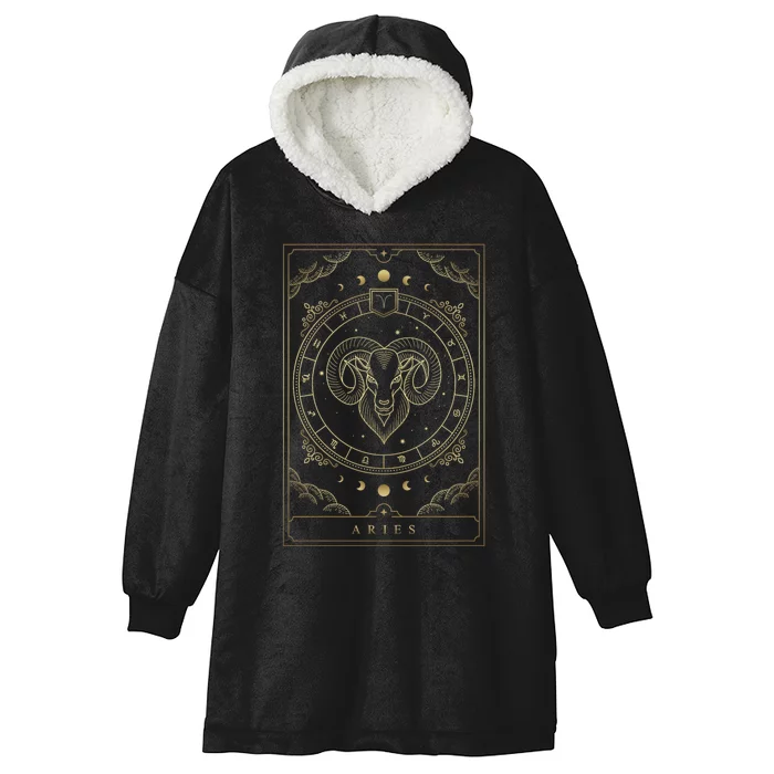 Aries Horoscope And Zodiac Constellation Symbol Hooded Wearable Blanket