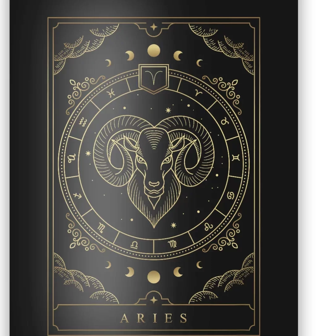 Aries Horoscope And Zodiac Constellation Symbol Poster