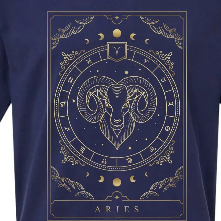 Aries Horoscope And Zodiac Constellation Symbol Sueded Cloud Jersey T-Shirt