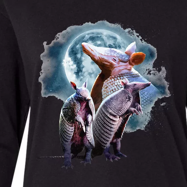 Armadillos Howling At The Moon Funny Armadillo Womens Cotton Relaxed Long Sleeve T-Shirt