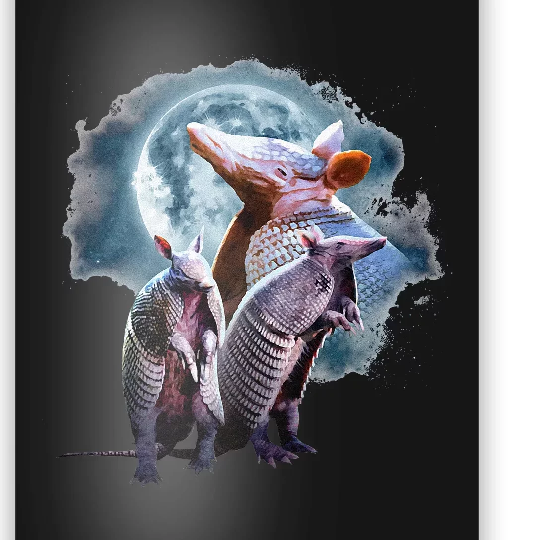 Armadillos Howling At The Moon Funny Armadillo Poster