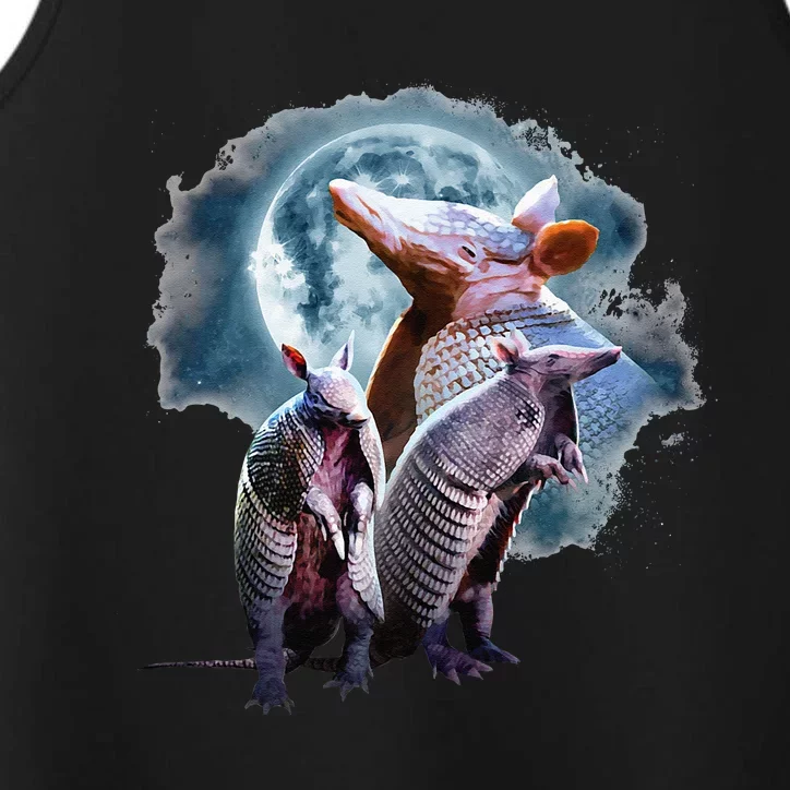 Armadillos Howling At The Moon Funny Armadillo Performance Tank