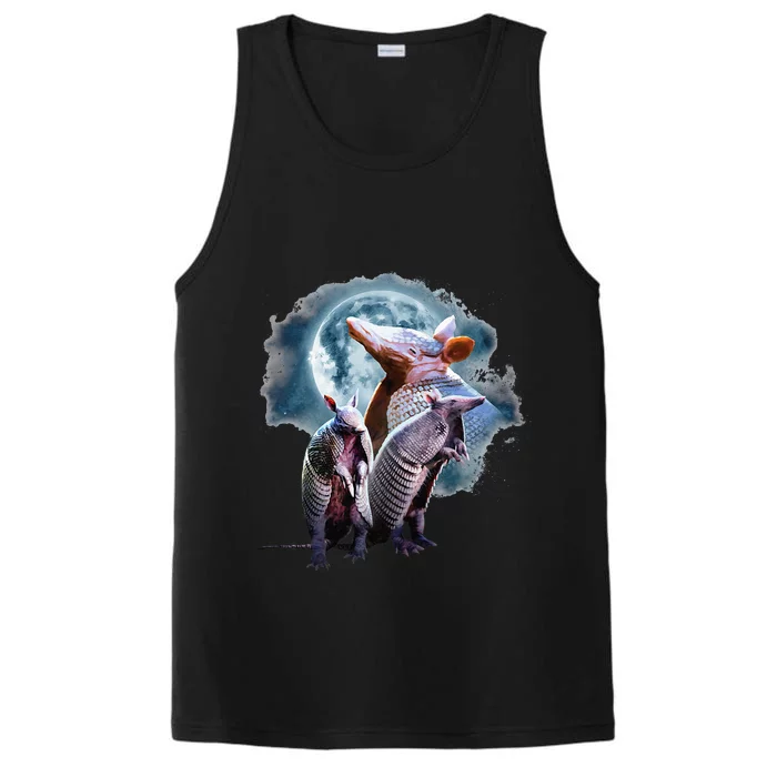 Armadillos Howling At The Moon Funny Armadillo Performance Tank