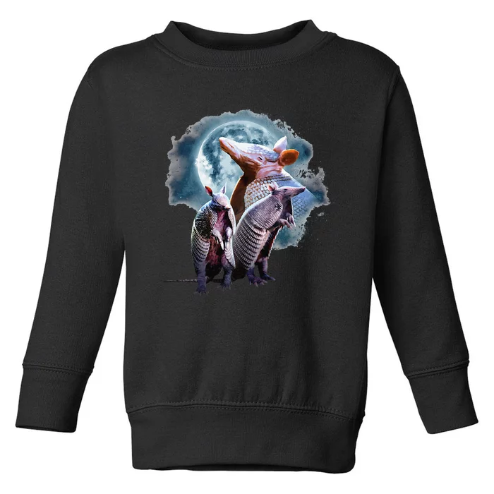 Armadillos Howling At The Moon Funny Armadillo Toddler Sweatshirt