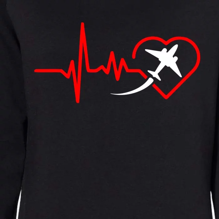 Airplane Heartbeat Airplane Pilot Gift Gift Womens California Wash Sweatshirt