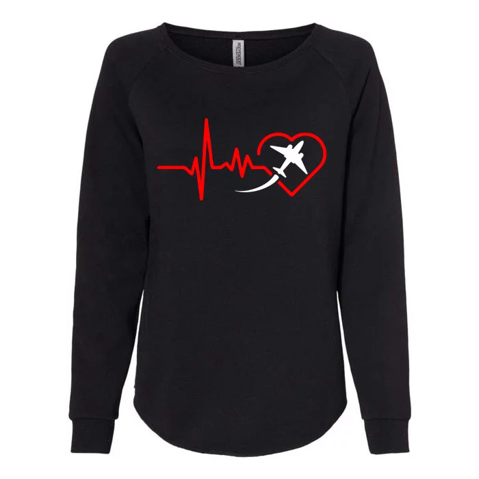 Airplane Heartbeat Airplane Pilot Gift Gift Womens California Wash Sweatshirt