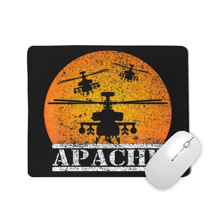 Apache Helicopter AH64 Attack Helicopters Pilot Sunset Mousepad